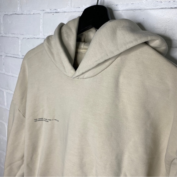 Pangaia Bone Beige Tan Pullover Organic Recycled Cotton Hoodie Size Medium - Picture 4 of 12